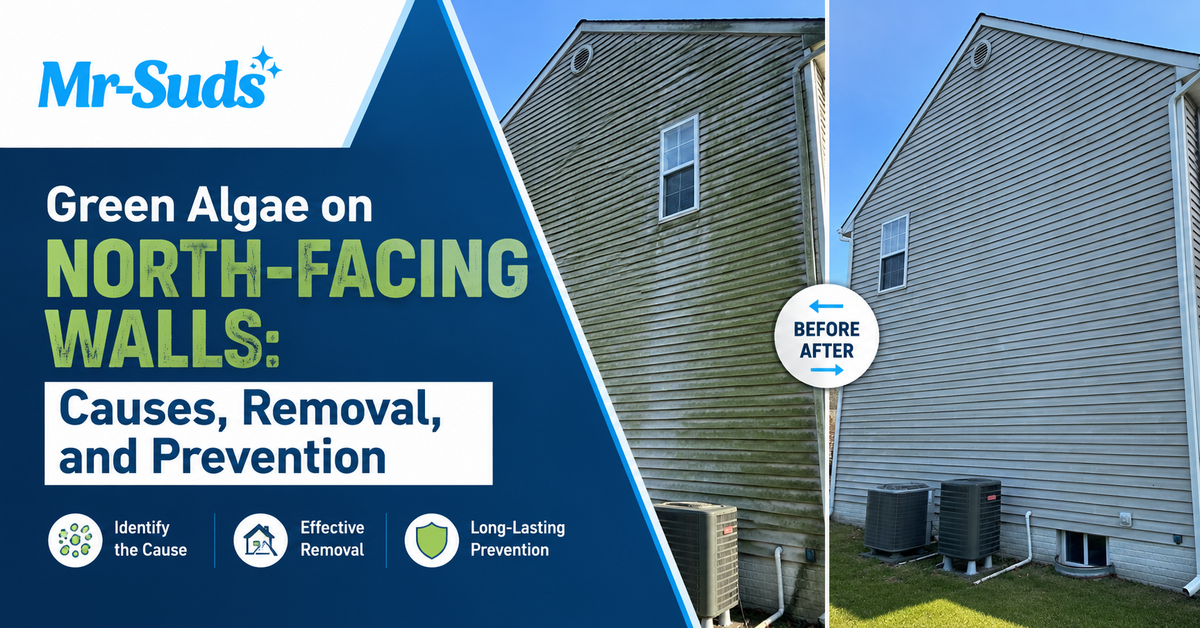 Green Algae on North-Facing Walls: Causes, Removal, and Prevention | Mr-Suds