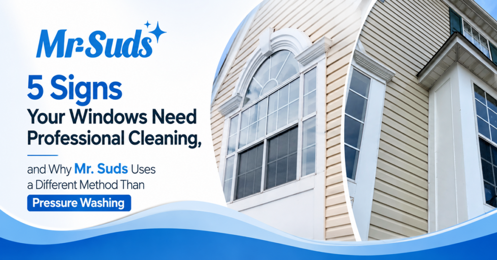 5 Signs Your Windows Need Professional Cleaning, and Why Mr. Suds Uses a Different Method Than Pressure Washing