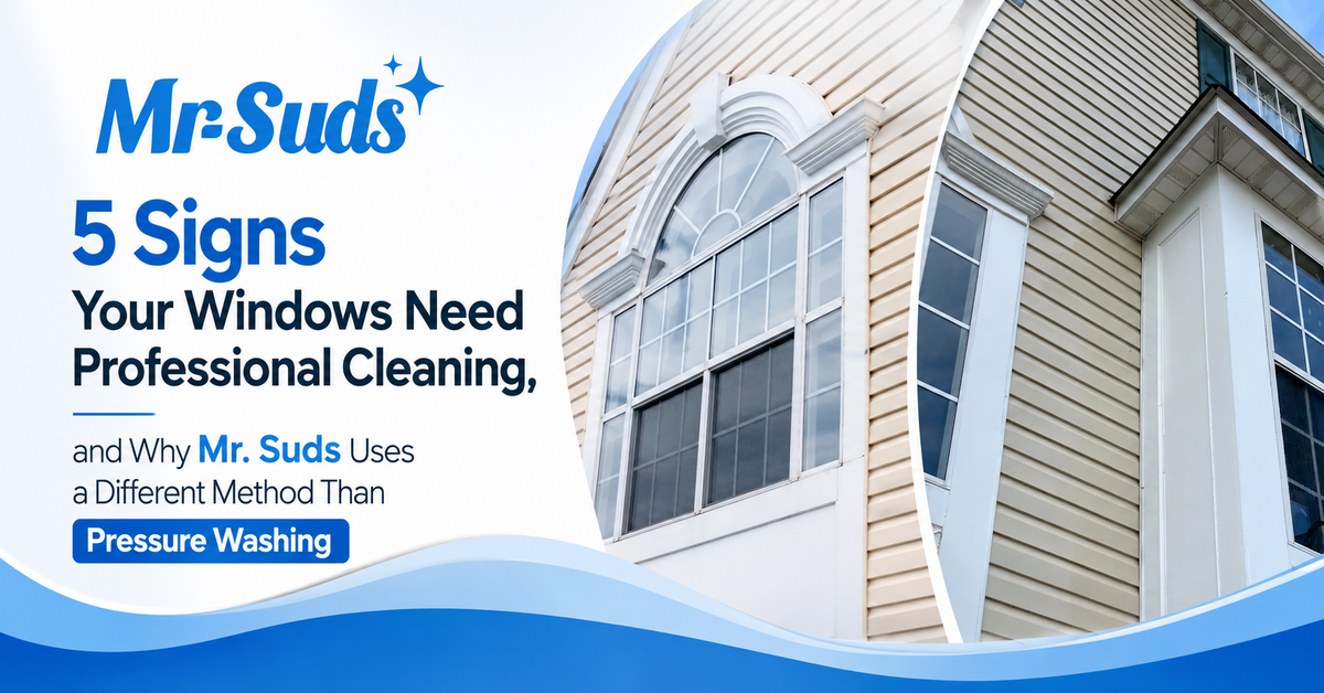 5 Signs Your Windows Need Professional Cleaning, and Why Mr. Suds Uses a Different Method Than Pressure Washing