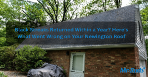 Black Streaks Back Within a Year? Newington CT Roof Fix