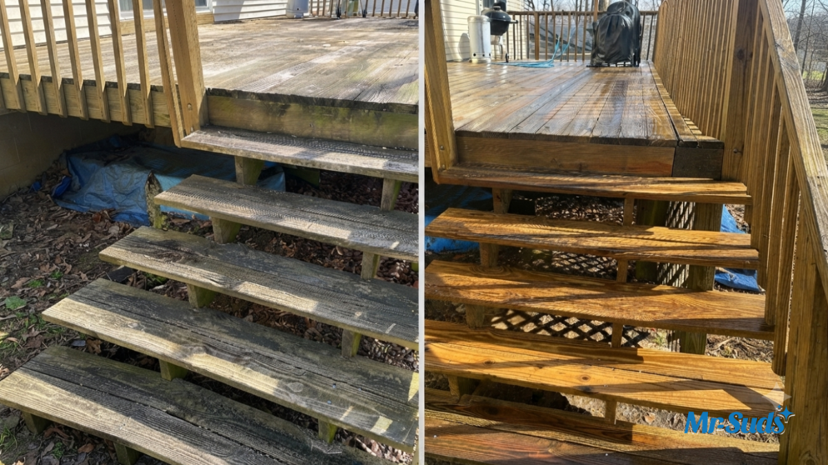 Technician removing weeds from paver joints and installing polymeric sand on a patio in Hartford CT to prevent weeds from returning.