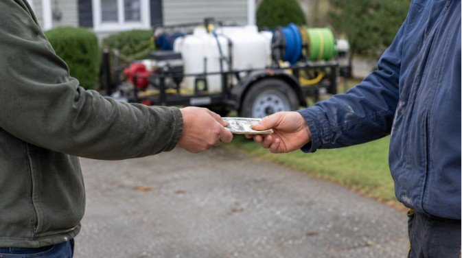 Cash Exchange by Equipment Trailer