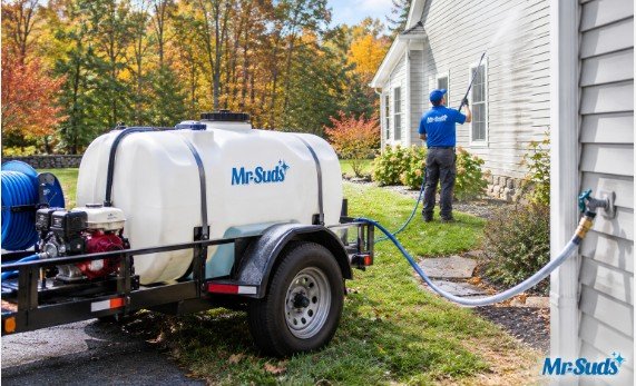 Fall House Washing with Mr-Suds Trailer