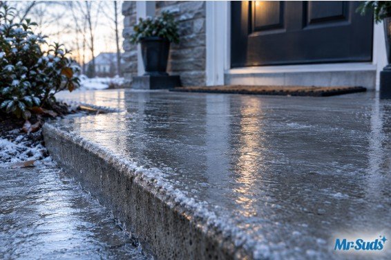 Icy Winter Porch Entryway