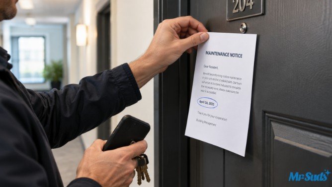 Maintenance Notice on Door 204