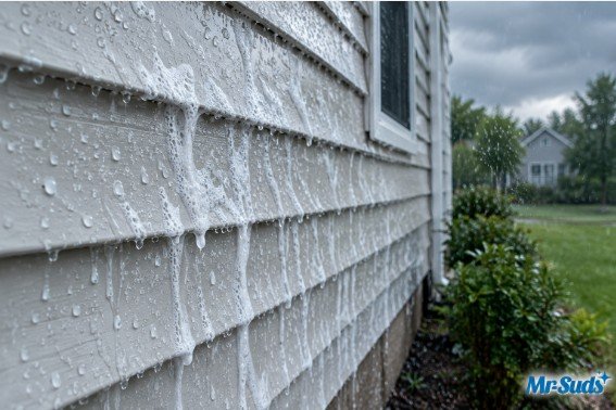 Rainy Siding with Soap Suds