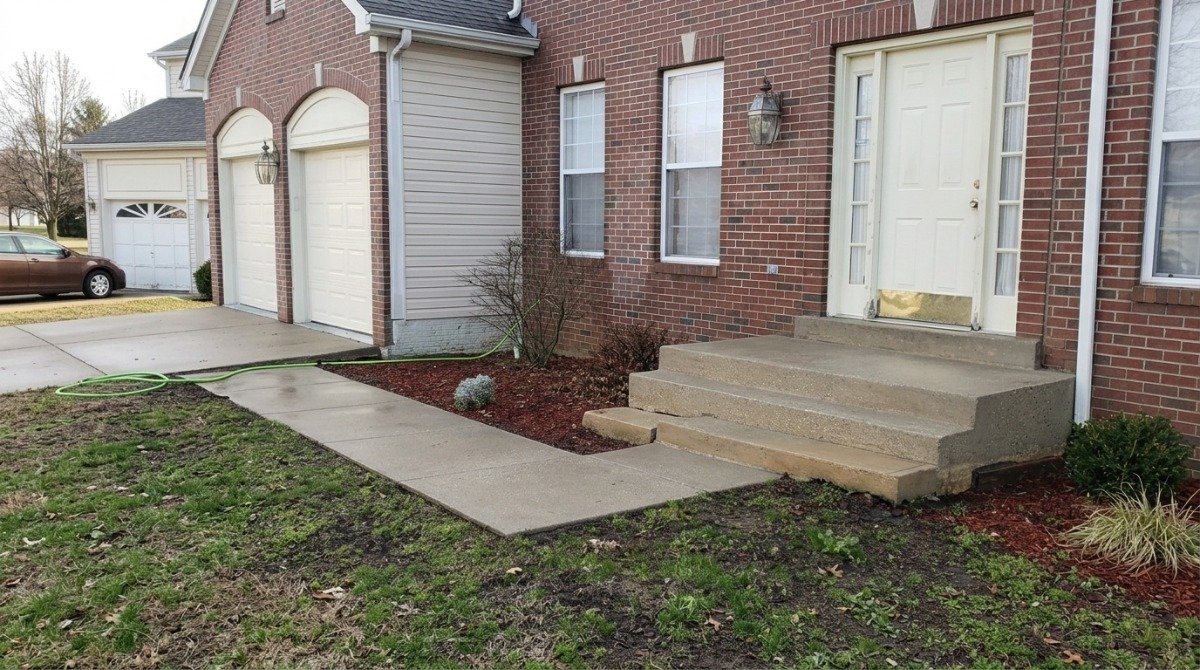 Yellow spring pollen collecting along gutters and vinyl siding on a Central Connecticut house.