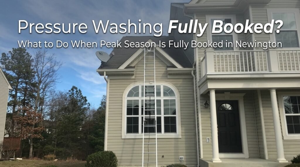 Pressure washing fully booked in Newington during peak spring cleaning season